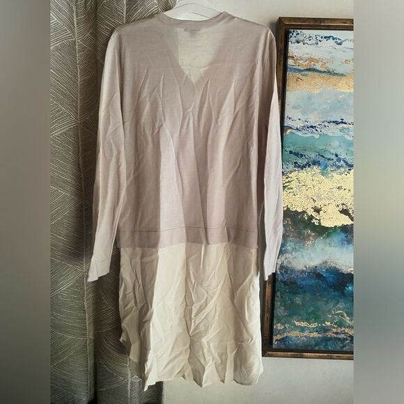 COS Sweater Dress Womens Size Small Beige Wool Silk  Pullover Buttons - Picture 3 of 14